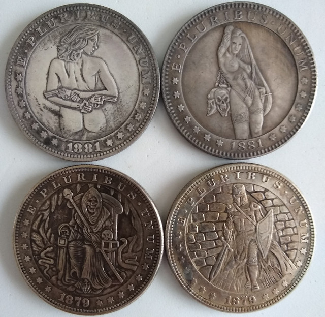 12 pièces de reproduction de monnaie US Hobo coins pour 5 $ dans Art et objets de collection  à Laval/Rive Nord - Image 3