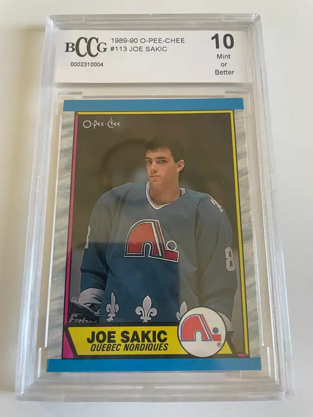 1989-90 O-Pee-Chee 113 Joe Sakic Rookie Nordiques 10 Mint or Bet in Arts & Collectibles in Saint-Jean-sur-Richelieu - Image 2