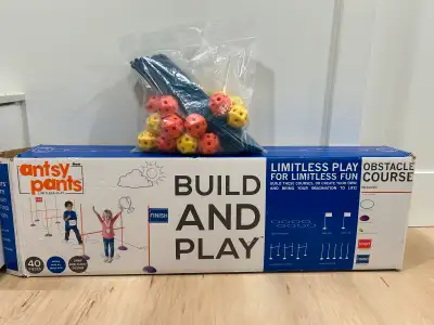 Antsy Pants Build and Play obstacle course 40 pieces including adjustable height hurdles, ring cours...