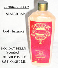 Bubble Bath, 8.5 oz, Holiday Berry by Body Luxuries, sealed, new