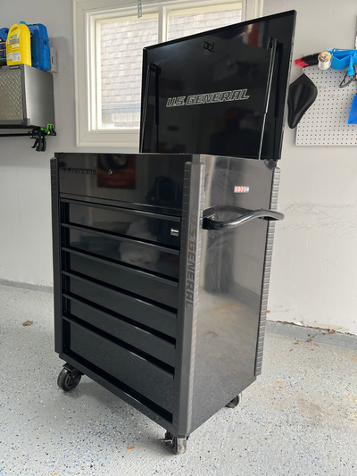 U.S. GENERAL 6-Drawer Full-Bank Service Cart in Black, View more