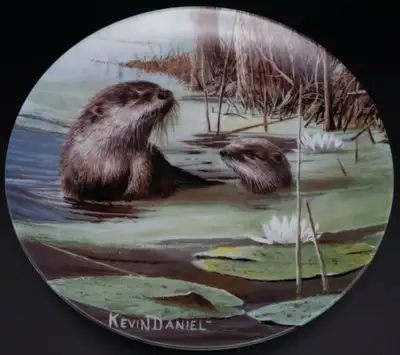 8" EDWIN KNOWLES Friends of the Forest Otter Plate 1988, View more