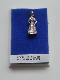 Lady in Dress Sterling Silver Stick Pin