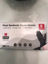 2 Boxes Powder-Free Latex-Free Vinyl Exam Gloves, Medium
