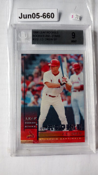 1998 LEAF ROOKIES AND STARS J. D. DREW ROOKIE RC 332 BGS 9 card