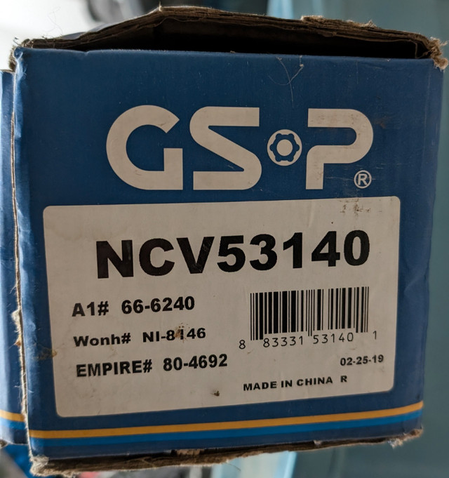 GSP NCV53140 CV Axle Assembly (Front Driver Side) in Transmission & Drivetrain in Mississauga / Peel Region