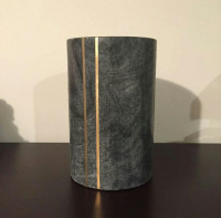 NEW - Grey Stone Marble Gold Cylinder Wine Cooler Vase