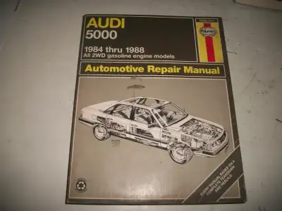 Haynes Manual for 1984-1988 Audi 5000. Good clean complete Condition. See Pictures.