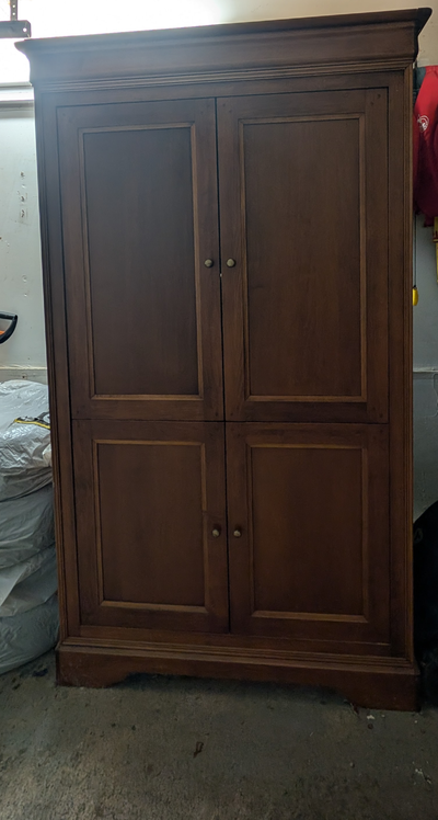 Wooden cabinet/ Armoire en bois, View more
