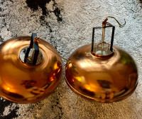 2 mid century copper pendent lights, all orginal parts, and work