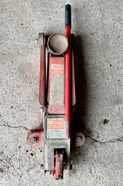 MotoMaster Hydraulic Trolley Floor Jack 2 Ton Red Wheels, View more