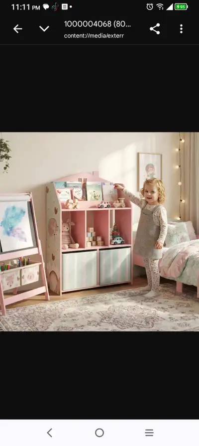 Kid's Bookshelf With Storage - Pink, View more