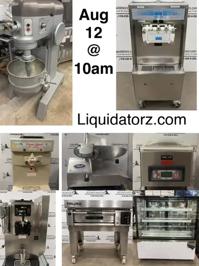 “Amazing Restaurant Pizza Bar ice cream espresso online auction “ August 12 @ 10 am Incredible Selec...