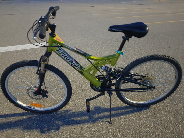Green 24 MOUNTAIN bicycle disc brake dual suspension., in Mountain in Mississauga / Peel Region - Image 2