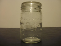 Vintage Crown Mason Jar with Glass Lid