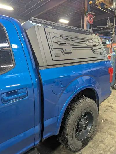 Aluminum toppers for pickup trucks. Lightweight and pretty solid. Water and dustproof. Load capacity...