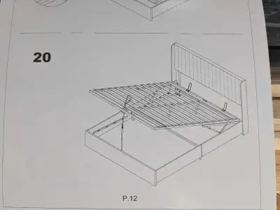 Queen Upholstered Bed Frame with Hydraulic Lift Up St, View more