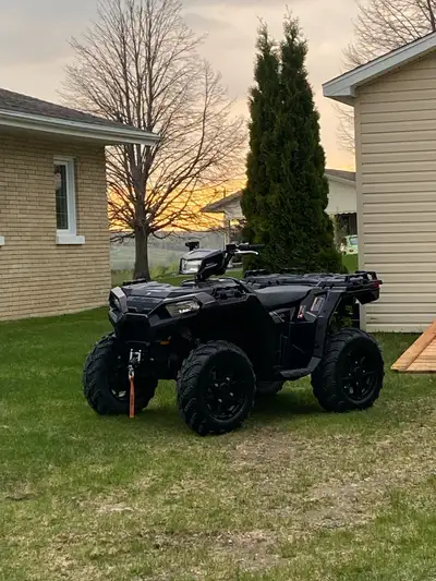 Premium polaris wheels and tires 14 inch wheel, 26inch tires 600km on them, no plugs. Reason for sel...