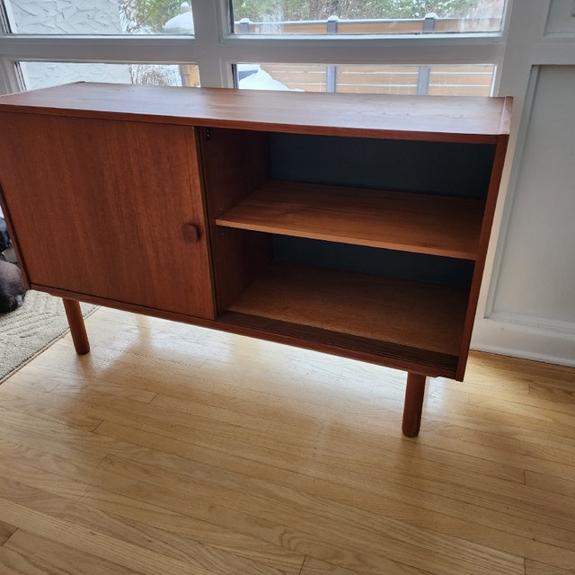 TEAK CREDENZA BY DOMINO OF DENMARK. FULLY RESTORED Hutches & Display