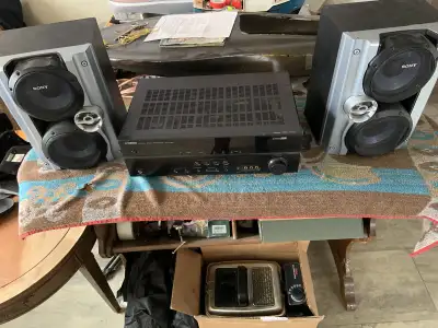 Yamaha amplifier and speakers, View more