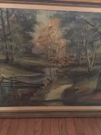 Oil painting country stream