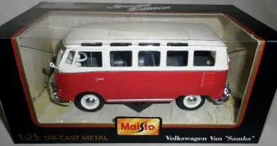 NEW - FACTORY FRESH! VolksWagon (VW) SAMBA - 21-Window Van - 1:24 Scale Model with Original Factory...