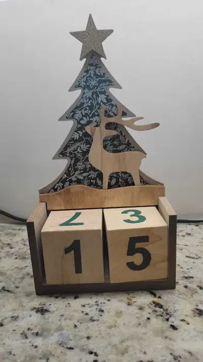 wood Christmas countdown calendar, View more