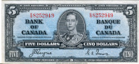 1937 Canadian $5 Bill