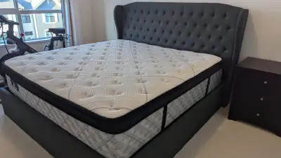 KING SIZE BED SET – MATTRESS, BED FRAME + 2 NIGHTSTANDS, View more