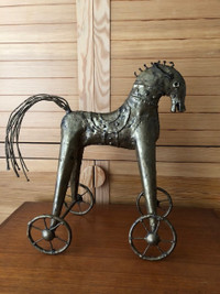 Vintage 70s Modernist Brutalist Metal Sculpture - Jere Era Horse