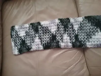 knitted scarf come get it while its still cold, View more