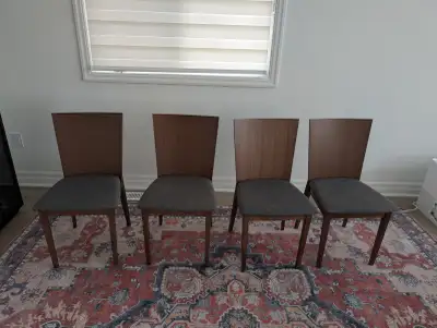 4 structube Ajaz dining chairs, mint condition, brown walnut, View more
