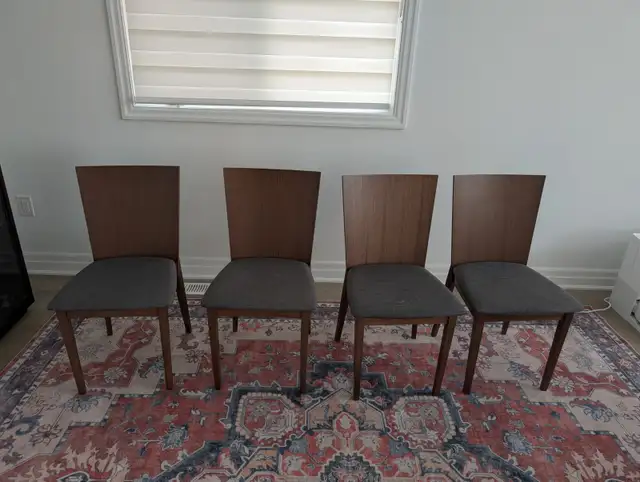 4 structube Ajaz dining chairs, mint condition, brown walnut in Dining Tables & Sets in Oakville / Halton Region - Image 2