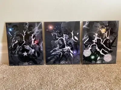 Avengers Infinity War Complete 3 Pc Noir Variant 8x10 Prints, View more