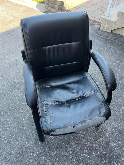 Leather Chairs - used in waiting room - leather is worn - 6 chairs in total