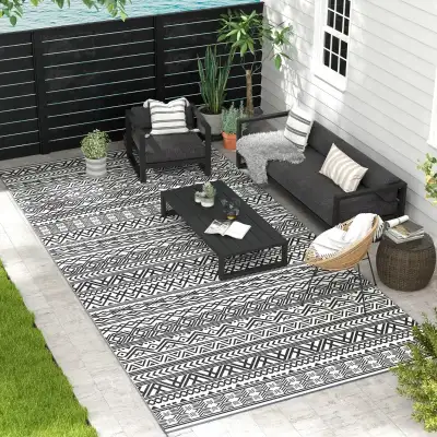 Reversible Outdoor Rug Waterproof Plastic Straw RV Rug with Carr, View more