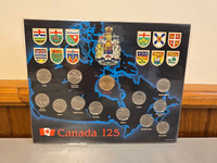 Canadian Coin Set 125 Years Sealed 25 Cent coins Provinces and O