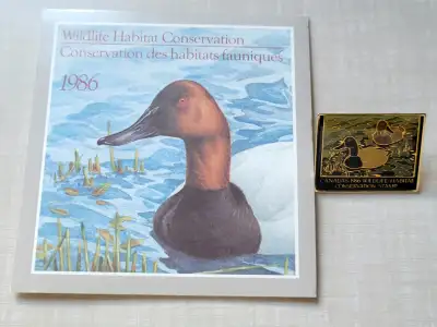 1986 Wildlife Habitat Conservation Stamp and Lapel Pin, View more