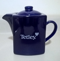 Vintage Cobalt Blue Tetley Tea 3 Cup CeramicTeapot