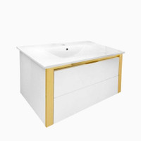 White Lacquered Floating Vanity 