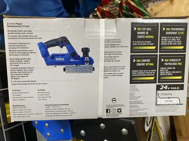 Kobalt 24V Max Brushless Planer64840238027138121