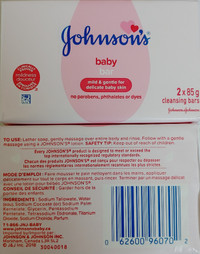 4 NEW Johnson's Moisturizing Baby Soap Bar, Mild and Gentle