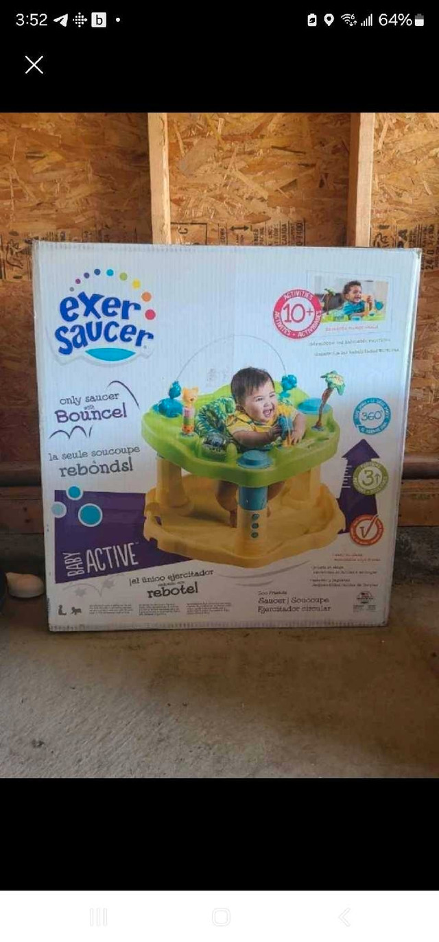 Exersaucer Bounce and Learn Zoo Friends, Green/Yellow/Blue in Playpens, Swings & Saucers in Edmonton