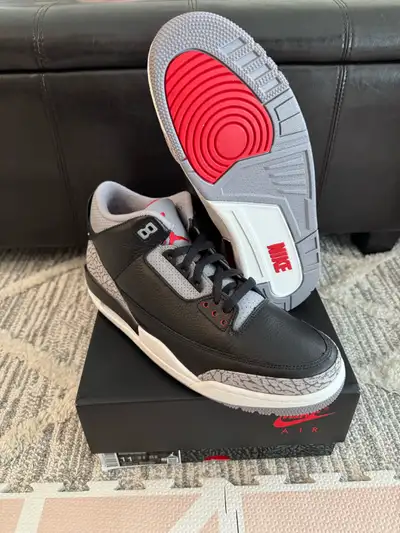 DS Brand New Air Jordan 3 Retro Black Cement Sz 11, View more