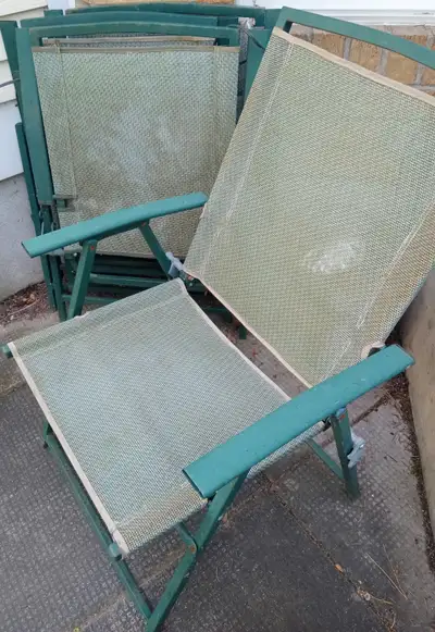 4 metal garden chairs (metal frames), View more