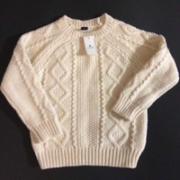 White Baby Gap 4T Fisherman's Aran Sweater With Tags