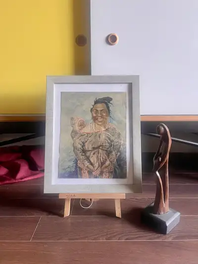 Antique watercolour Portrait on Paper, View more