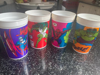 Orange Julius Super Hero Cups- Lot Of 4 -Vintage 1986 - HTF