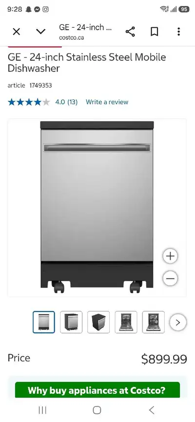 GE 24-inch Mobile Dishwasher, View more