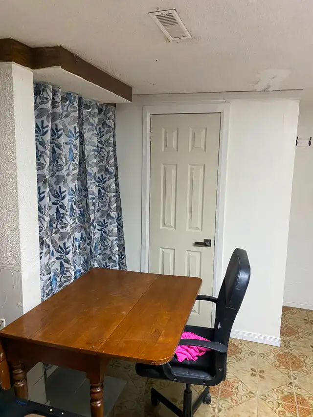 Private room is available for rent in a walkout basement.